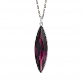 Preciosa Slim Navette Pendant in Silver