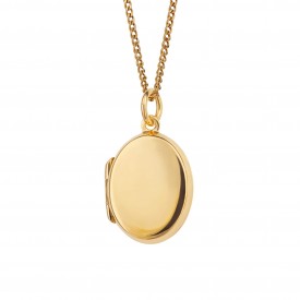 Gold Plated Oval Plain Locket Pendant