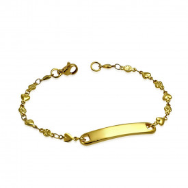 Stainless steel engravable ID bracelet Gold