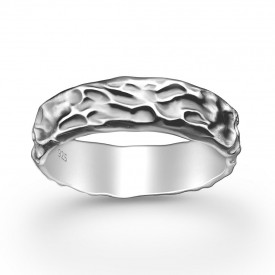 Sterling Silver Oxidized Band Ring 6mm