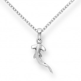 Sterling Silver Oxidized Hammerhead Shark Pendant