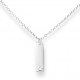 Sterling Silver Paw Claw Bar Pendant