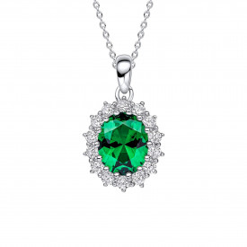 Sterling Silver Pendant with chain Diamonfire