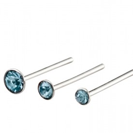 Set of 6 Aqua nose studs