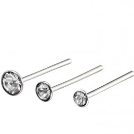 Set of 6 Crystal nose studs