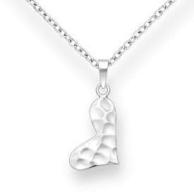 terling Silver Hammered Heart Pendant