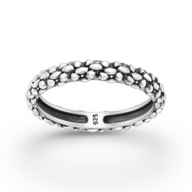 terling Silver Oxidized Flower Ring