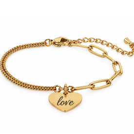 Woman engravable heart bracelet GOLD